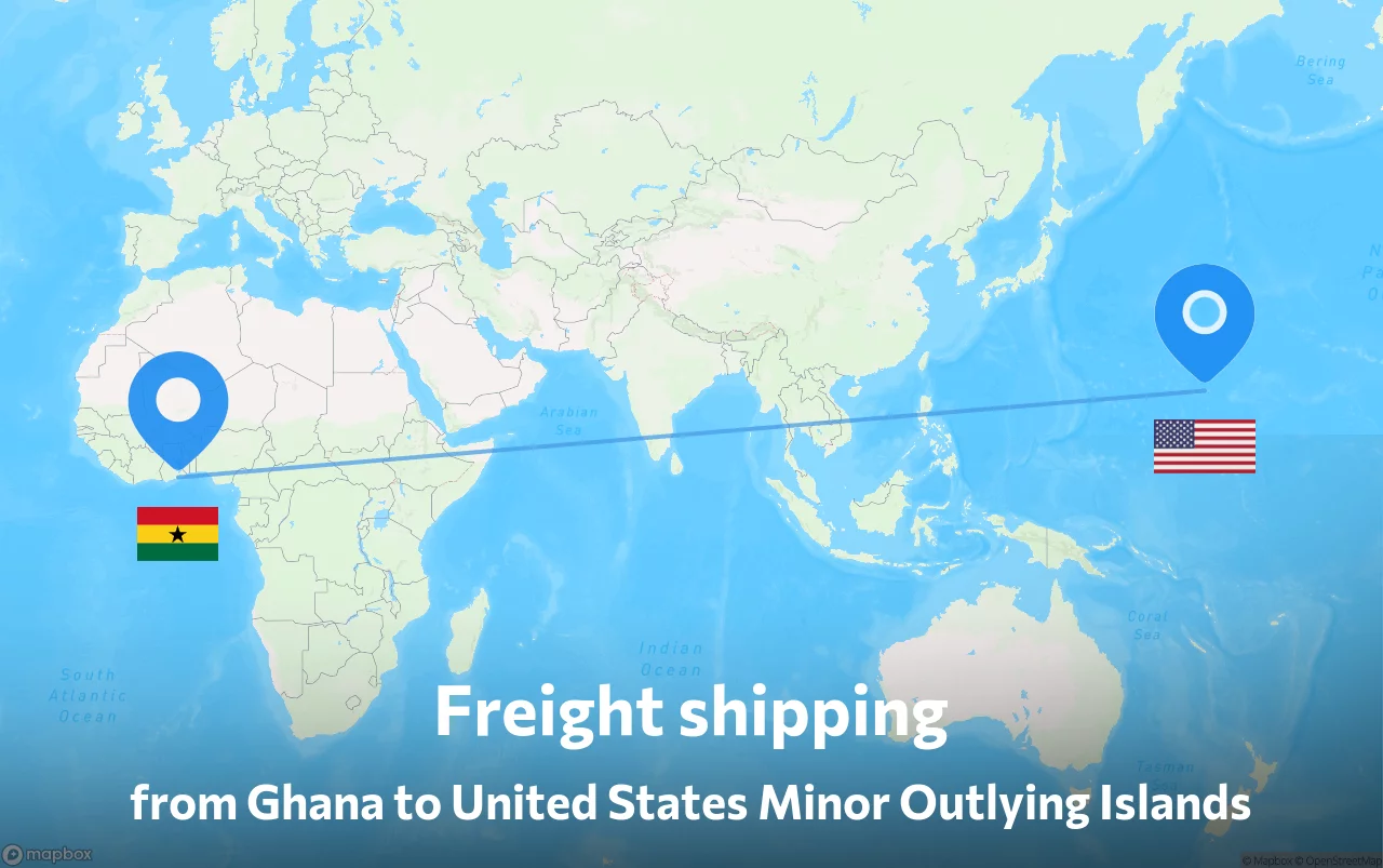 Shipping route from Ghana to United States Minor Outlying Islands