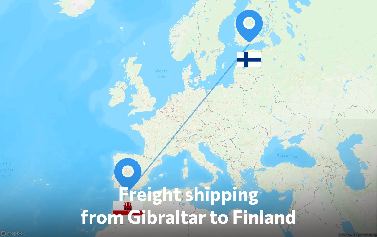 Shipping route from Gibraltar to Finland