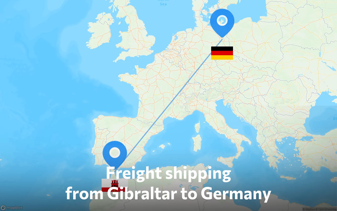 Shipping route from Gibraltar to Germany