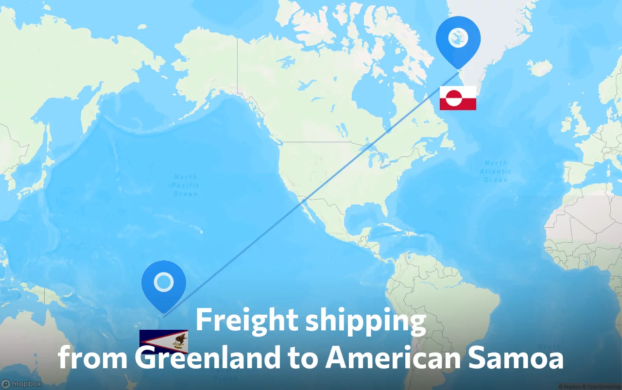 Shipping route from Greenland to American Samoa