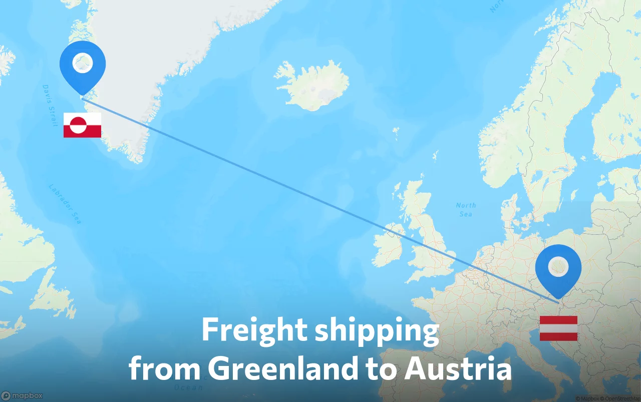 Shipping route from Greenland to Austria