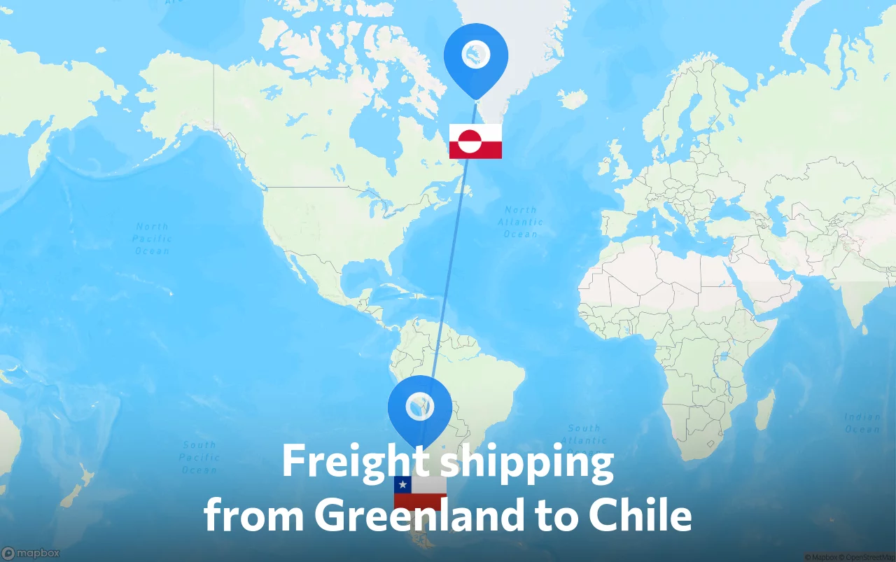 Shipping route from Greenland to Chile