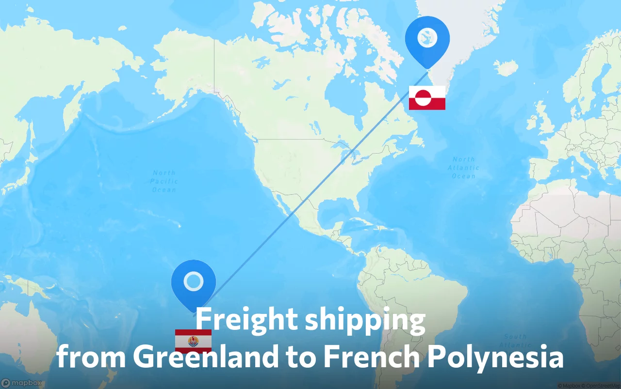 Shipping route from Greenland to French Polynesia