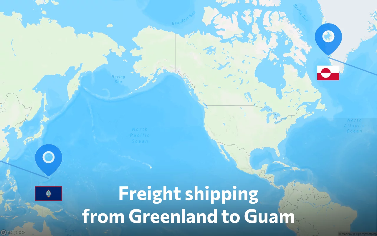 Shipping route from Greenland to Guam
