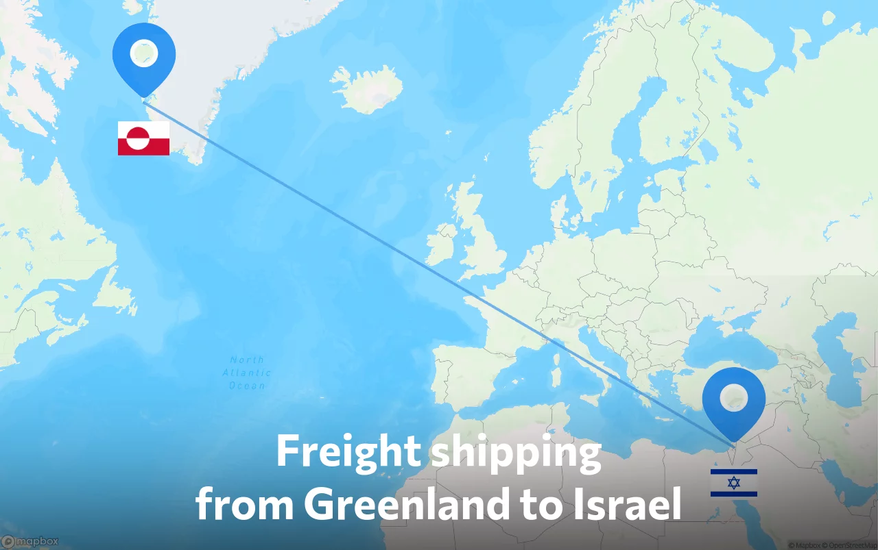 Shipping route from Greenland to Israel