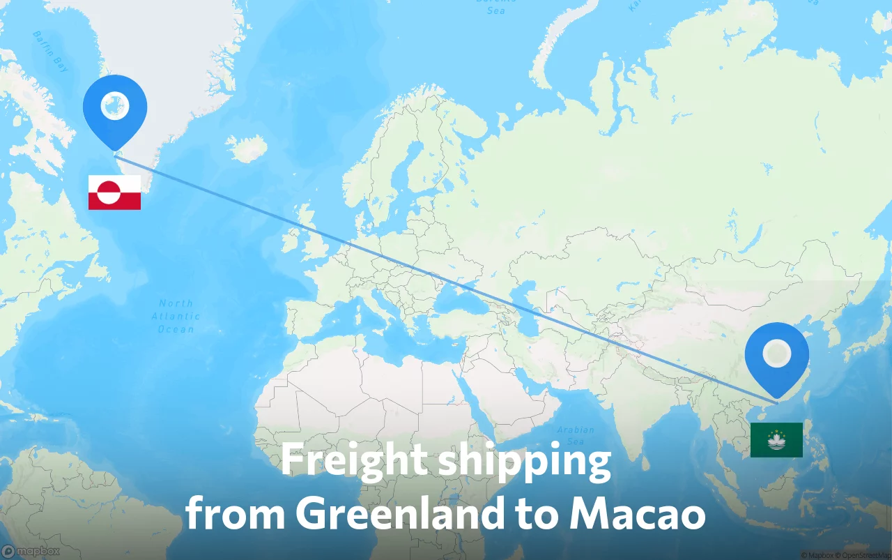 Shipping route from Greenland to Macao