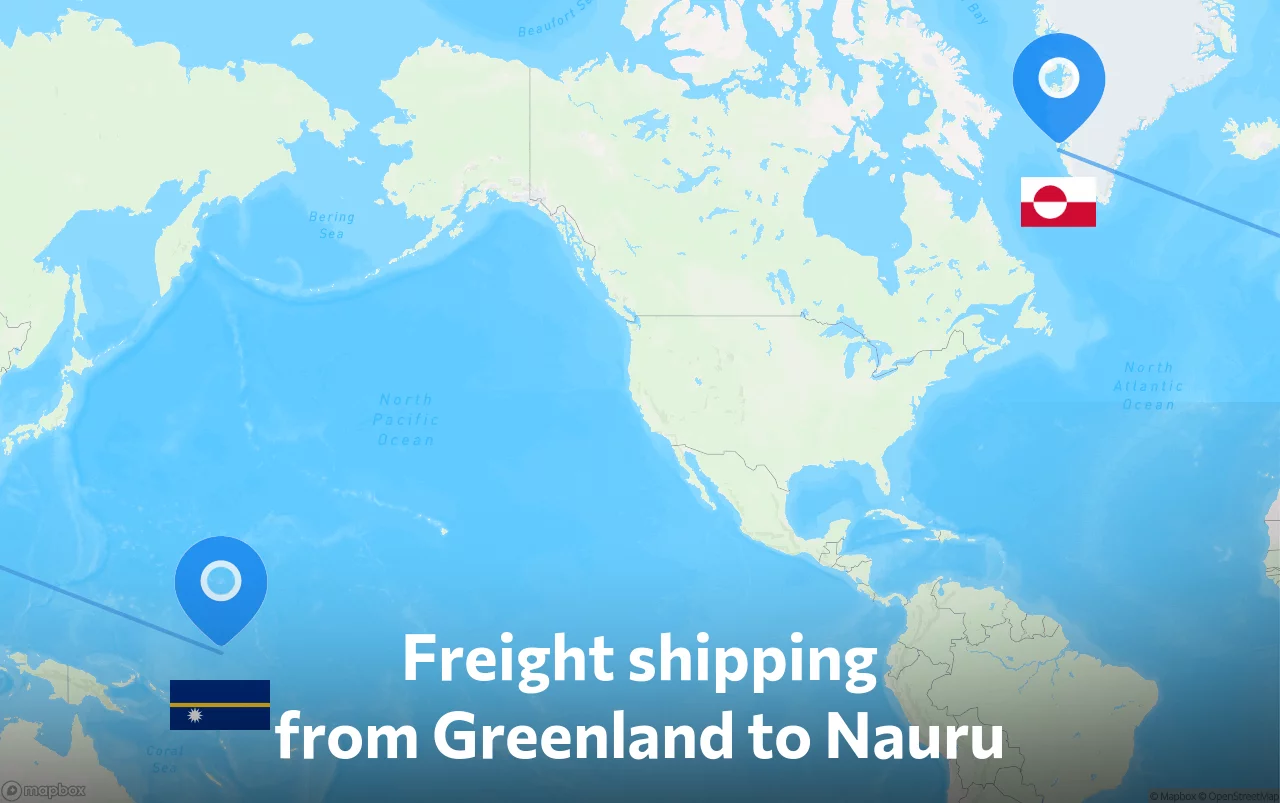 Shipping route from Greenland to Nauru