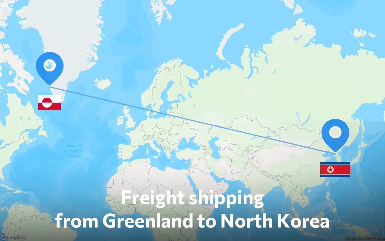 Shipping route from Greenland to North Korea