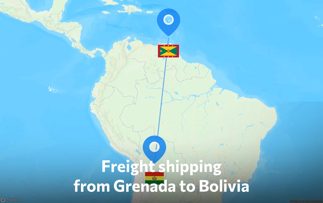 Shipping route from Grenada to Bolivia