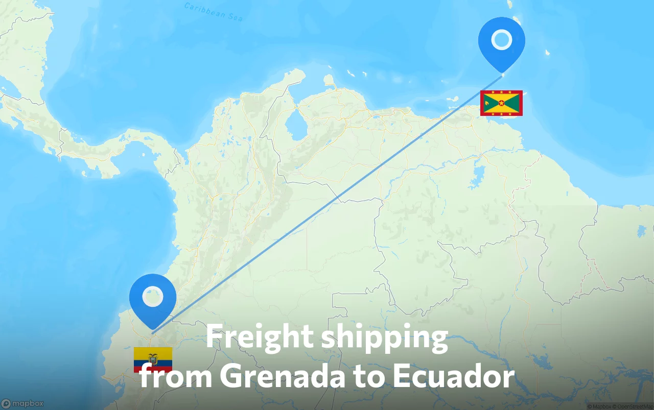 Shipping route from Grenada to Ecuador