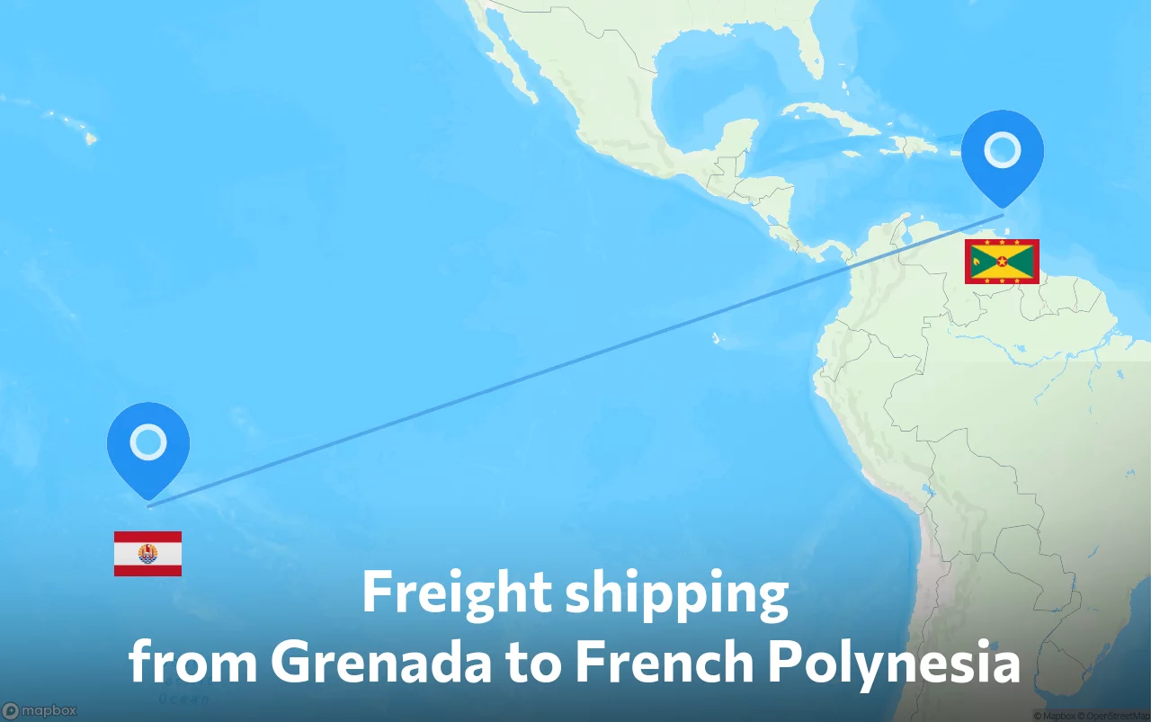 Shipping route from Grenada to French Polynesia