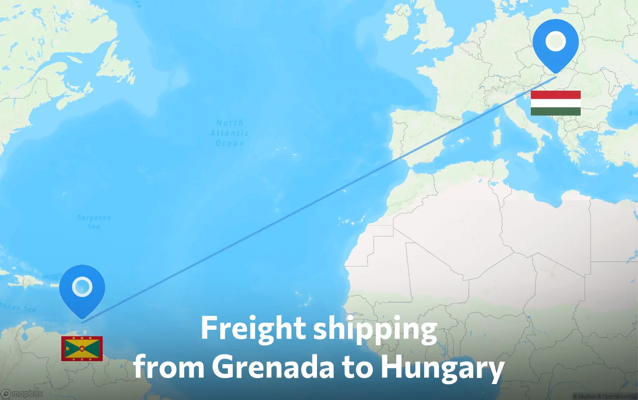 Shipping route from Grenada to Hungary