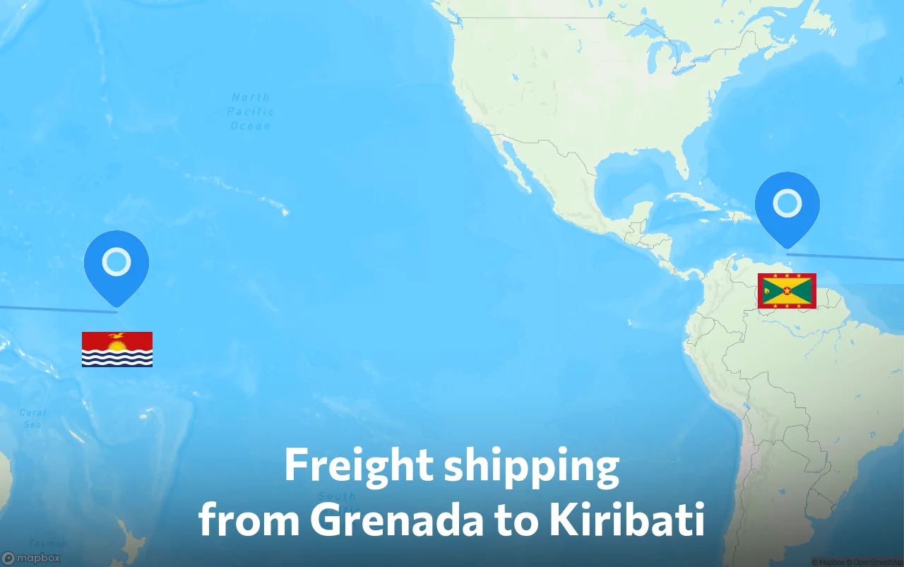 Shipping route from Grenada to Kiribati