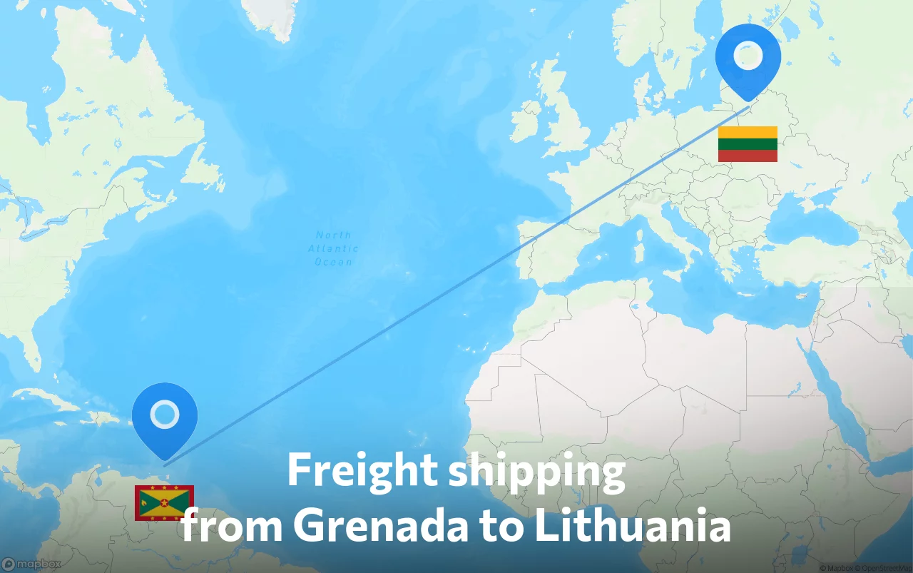 Shipping route from Grenada to Lithuania