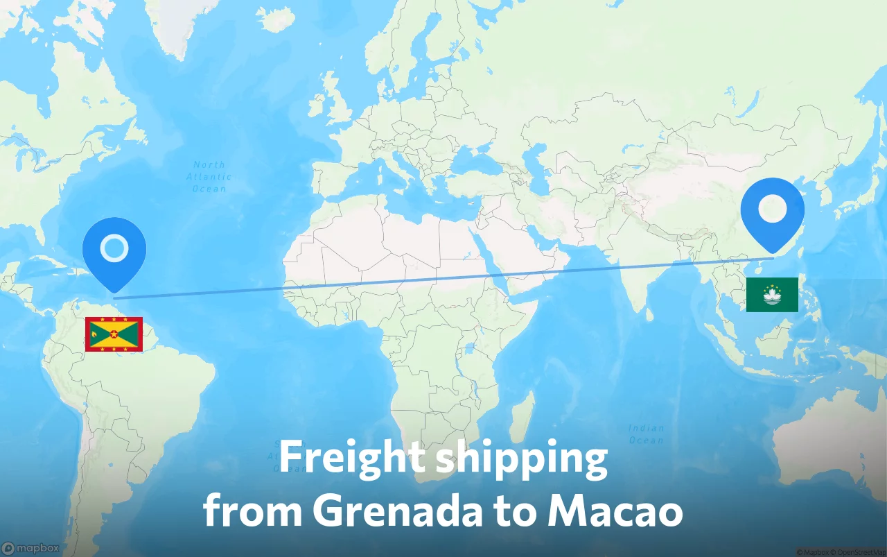 Shipping route from Grenada to Macao