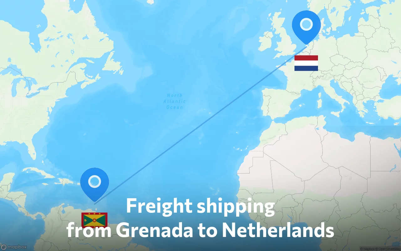 Shipping route from Grenada to Netherlands