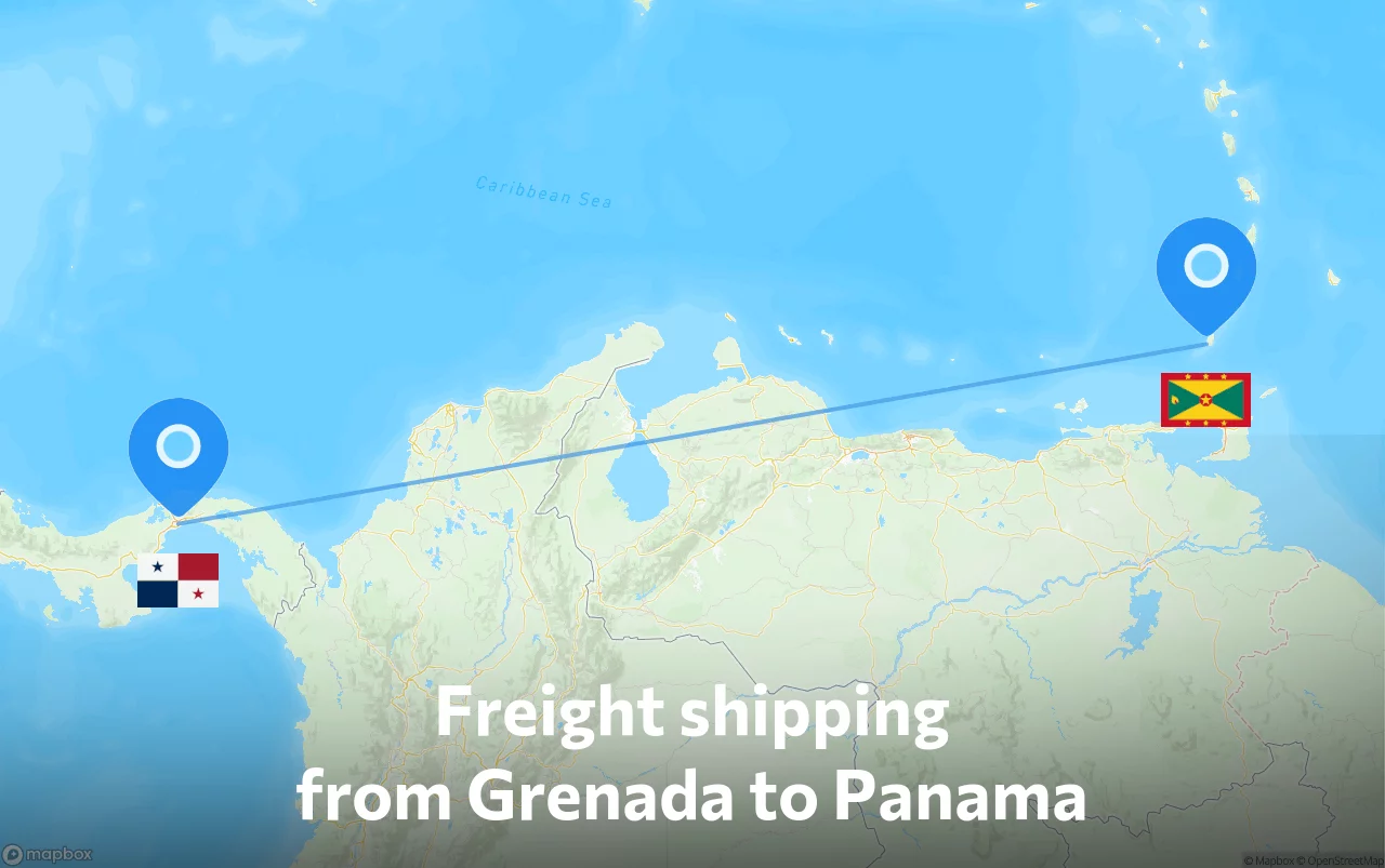 Shipping route from Grenada to Panama