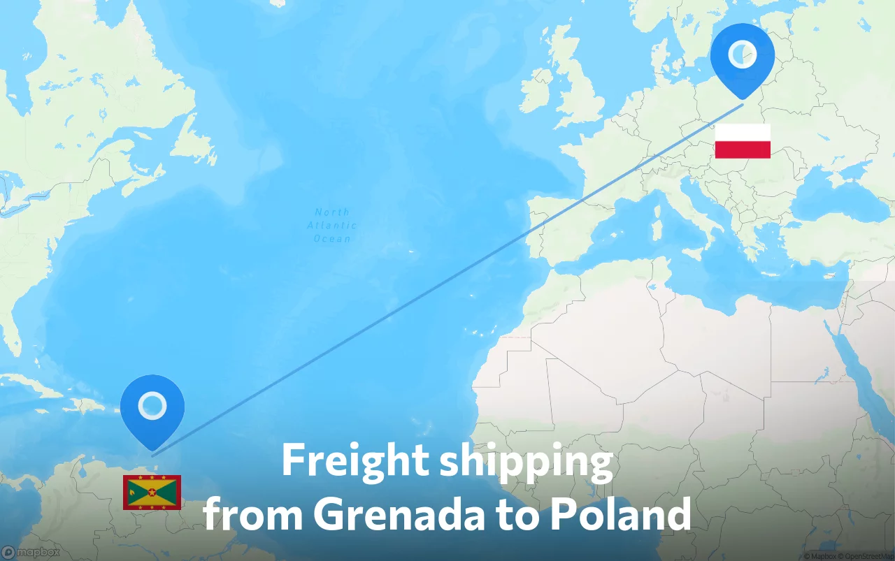 Shipping route from Grenada to Poland