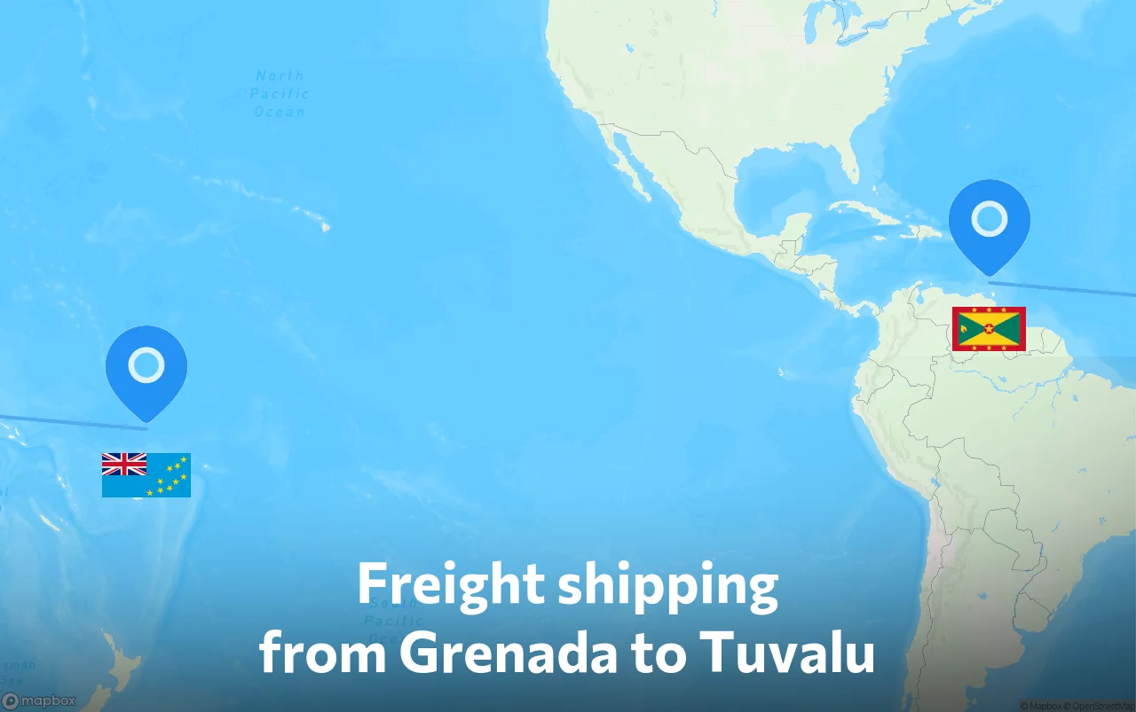 Shipping route from Grenada to Tuvalu