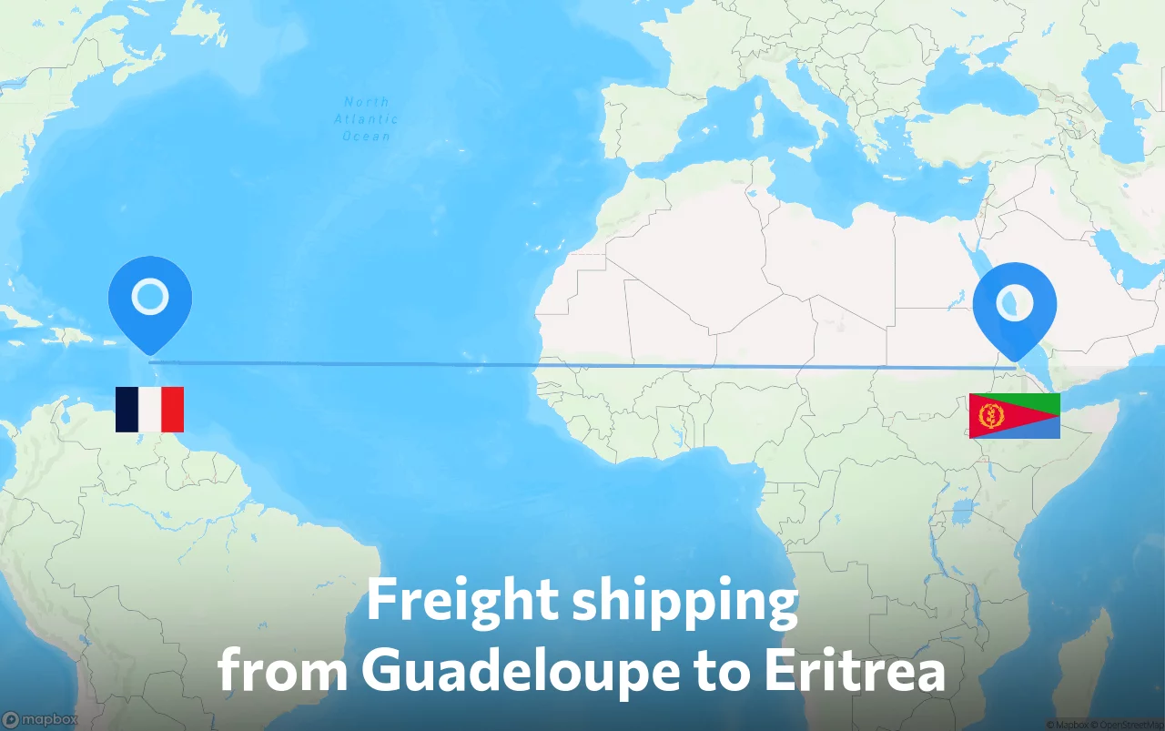 Shipping route from Guadeloupe to Eritrea