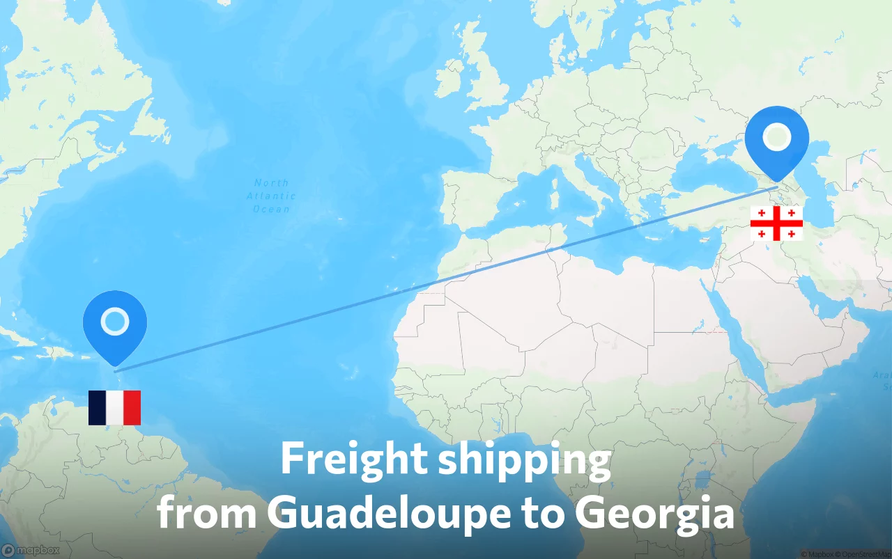 Shipping route from Guadeloupe to Georgia