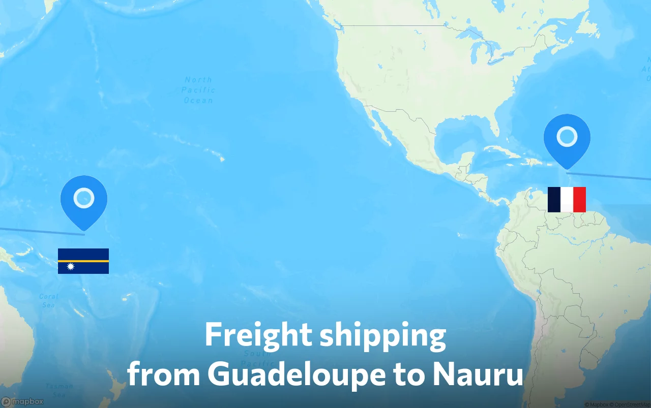 Shipping route from Guadeloupe to Nauru