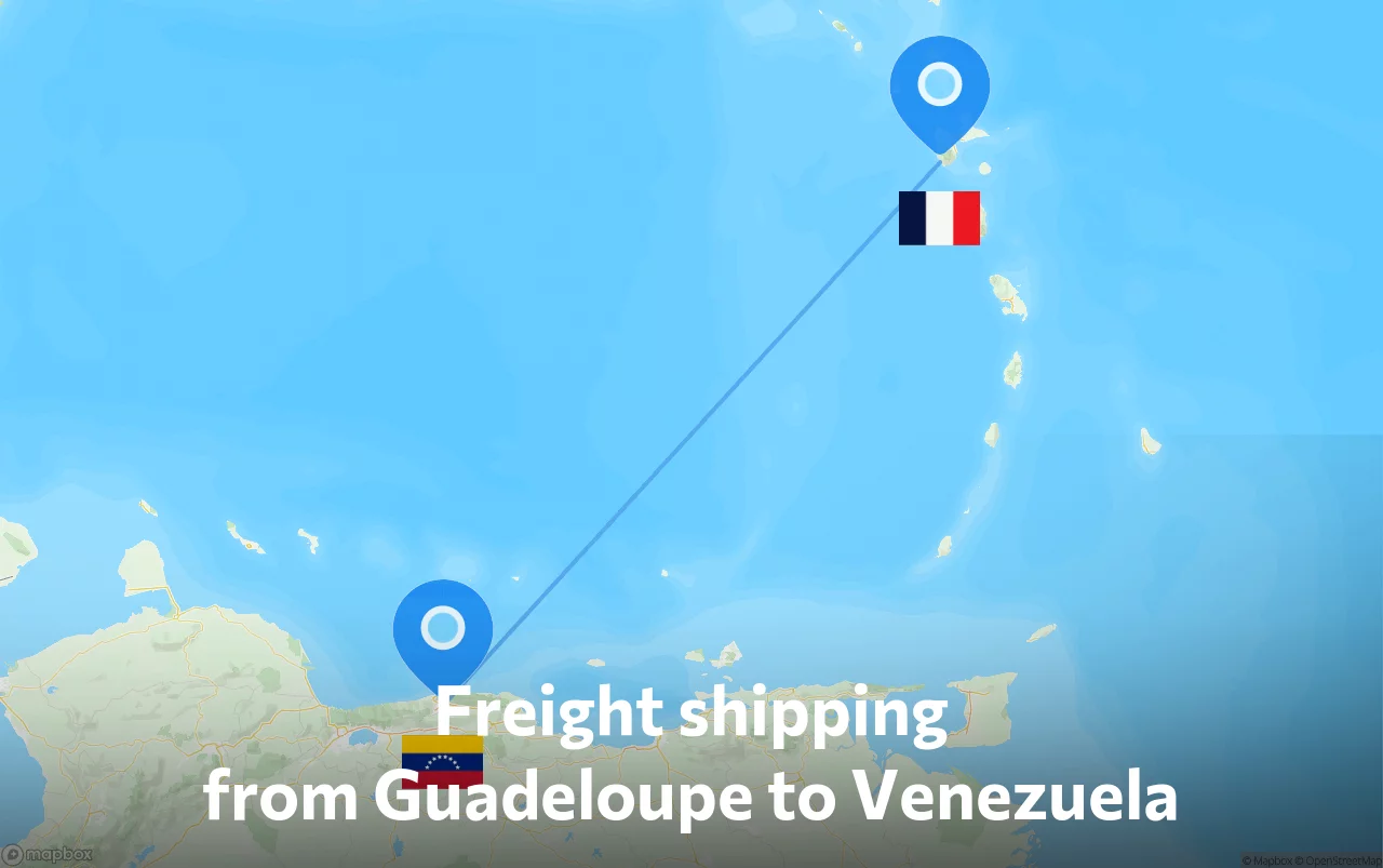 Shipping route from Guadeloupe to Venezuela