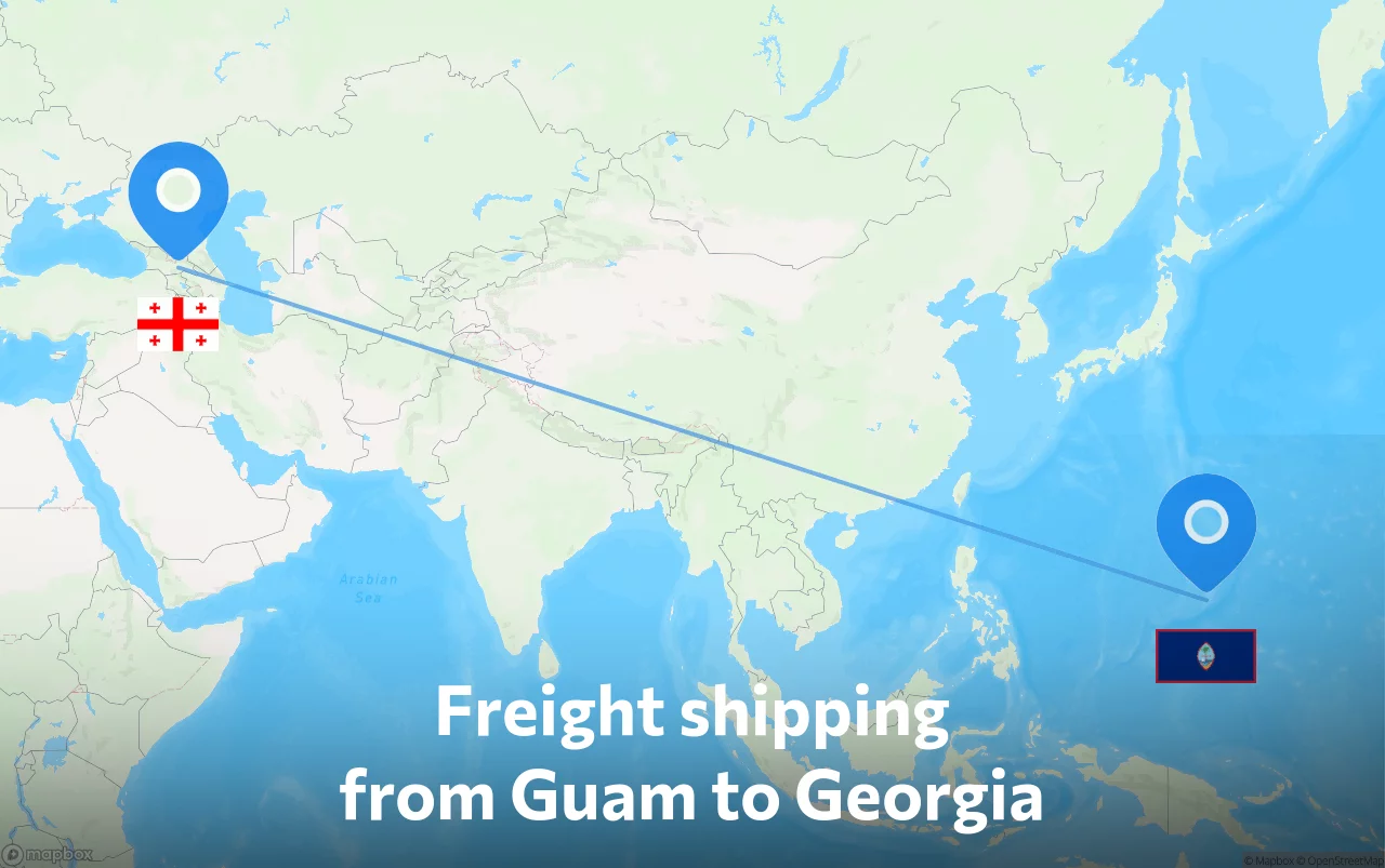 Shipping route from Guam to Georgia