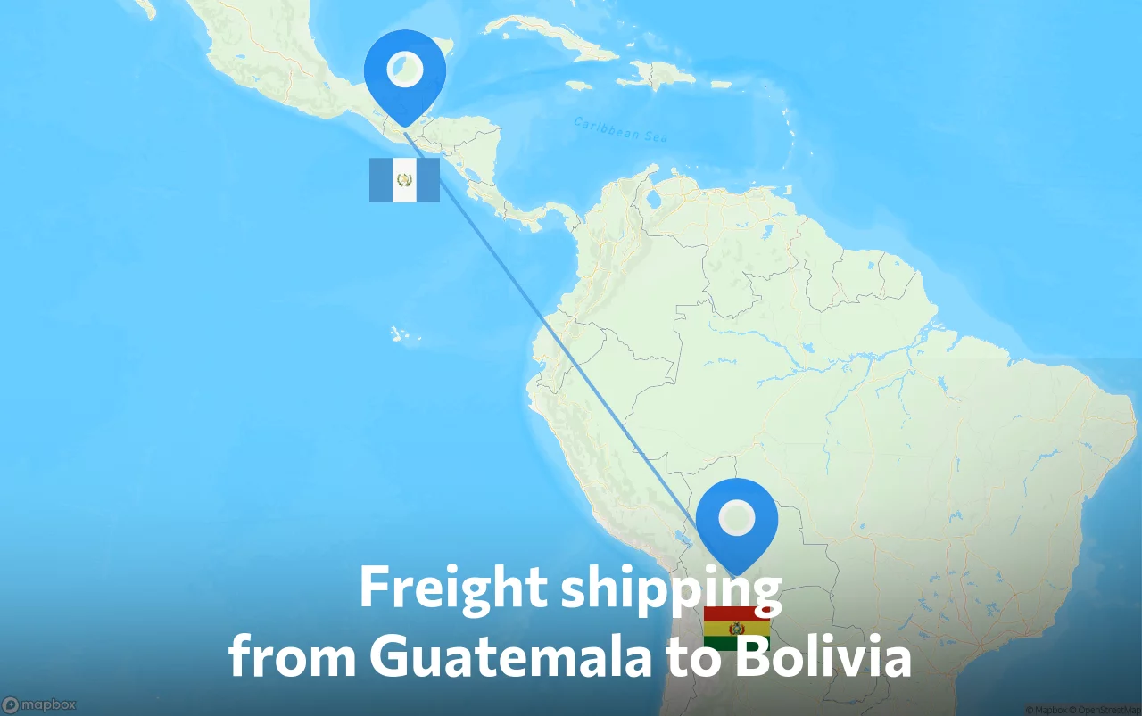 Shipping route from Guatemala to Bolivia