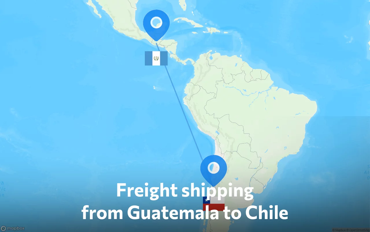 Shipping route from Guatemala to Chile