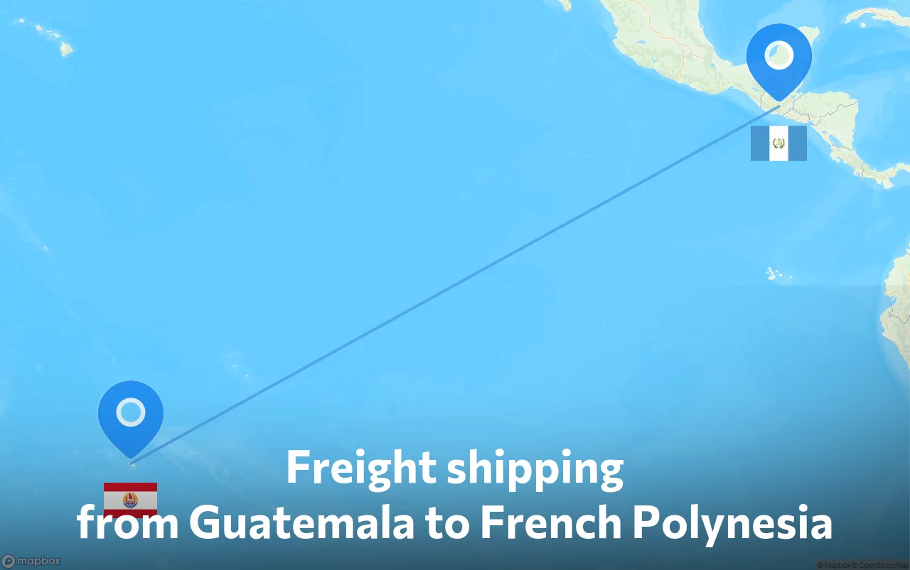 Shipping route from Guatemala to French Polynesia