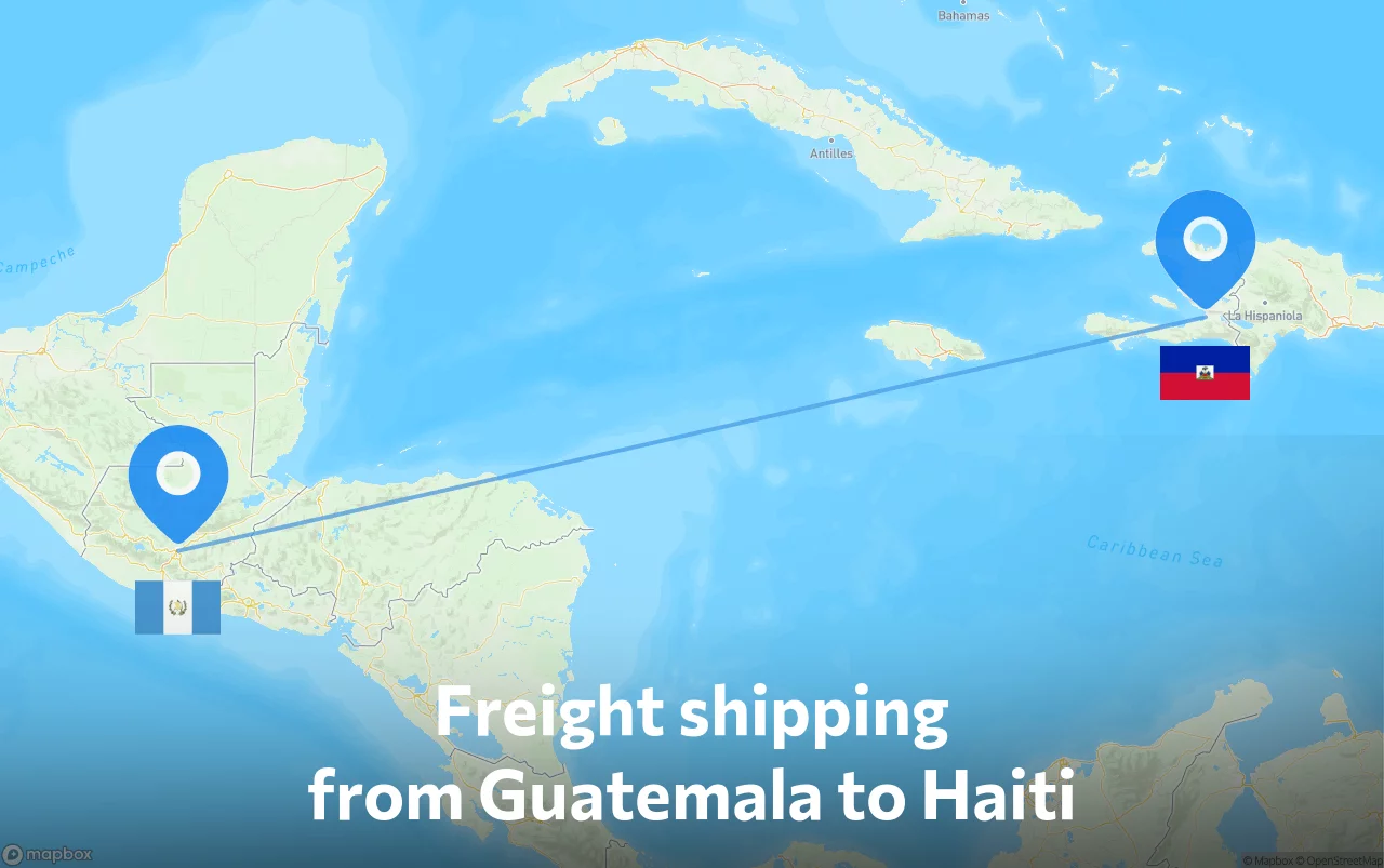 Shipping route from Guatemala to Haiti