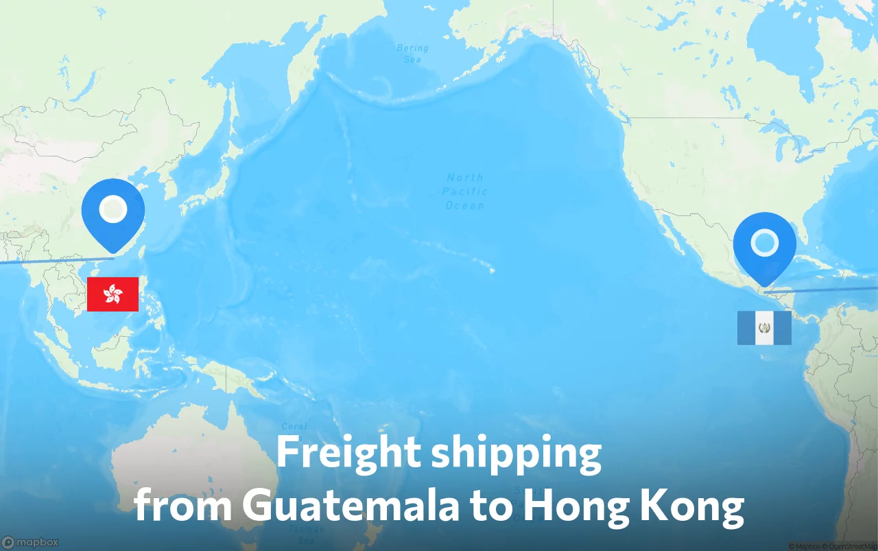 Shipping route from Guatemala to Hong Kong