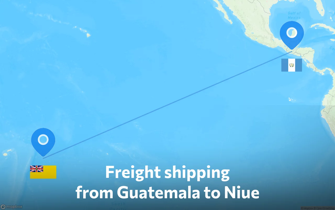 Shipping route from Guatemala to Niue