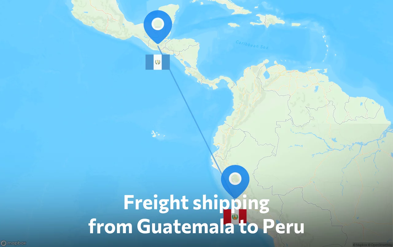 Shipping route from Guatemala to Peru