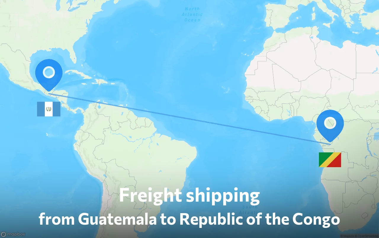 Shipping route from Guatemala to Republic of the Congo