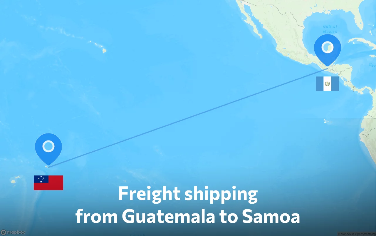 Shipping route from Guatemala to Samoa