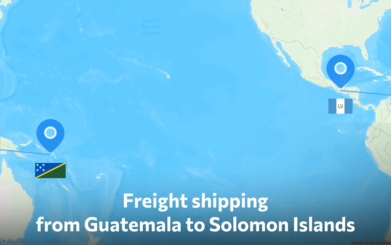 Shipping route from Guatemala to Solomon Islands