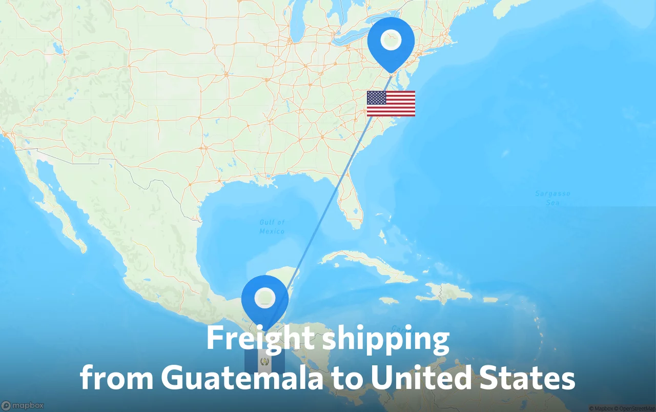 Shipping route from Guatemala to United States