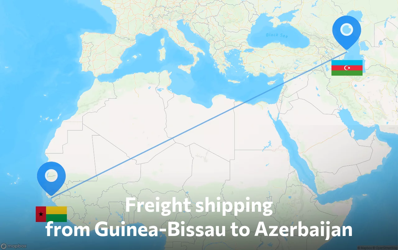 Shipping route from Guinea-Bissau to Azerbaijan