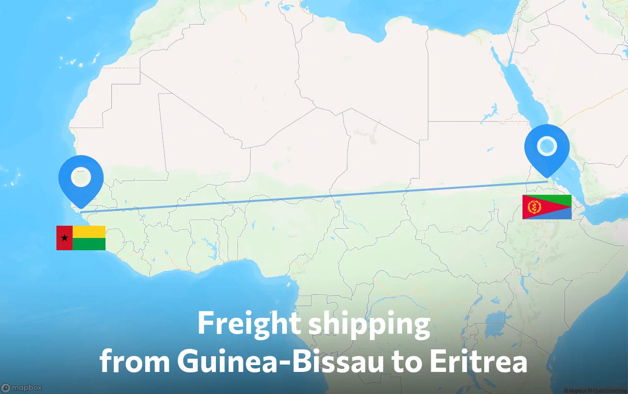 Shipping route from Guinea-Bissau to Eritrea