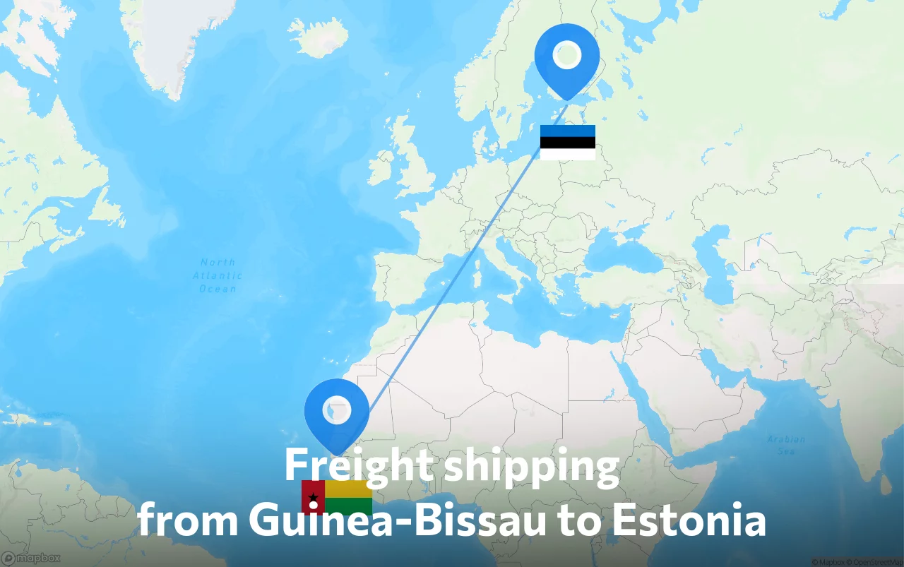 Shipping route from Guinea-Bissau to Estonia