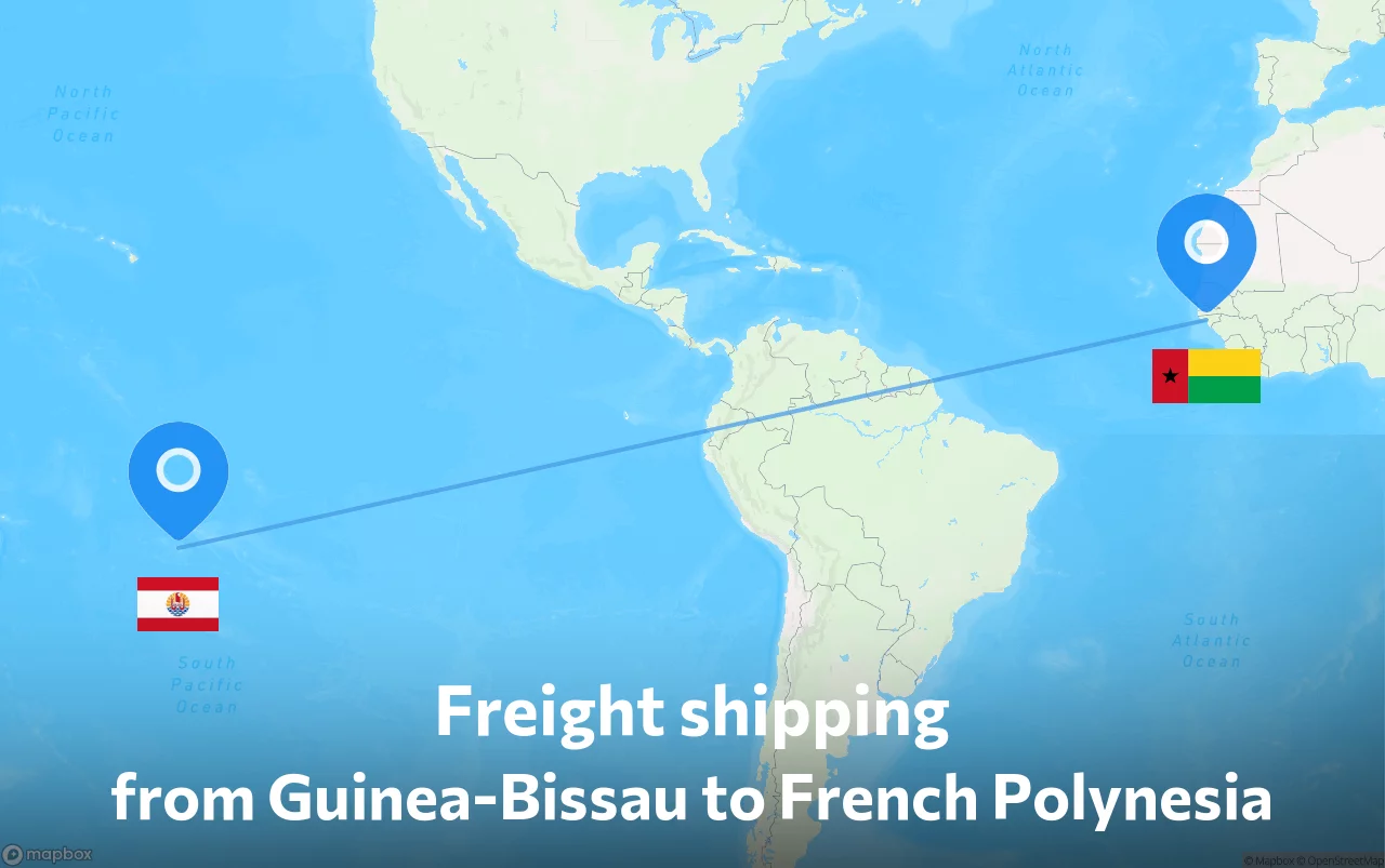 Shipping route from Guinea-Bissau to French Polynesia