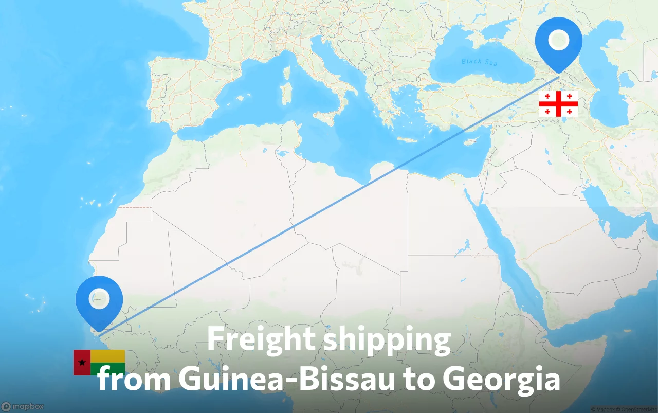 Shipping route from Guinea-Bissau to Georgia