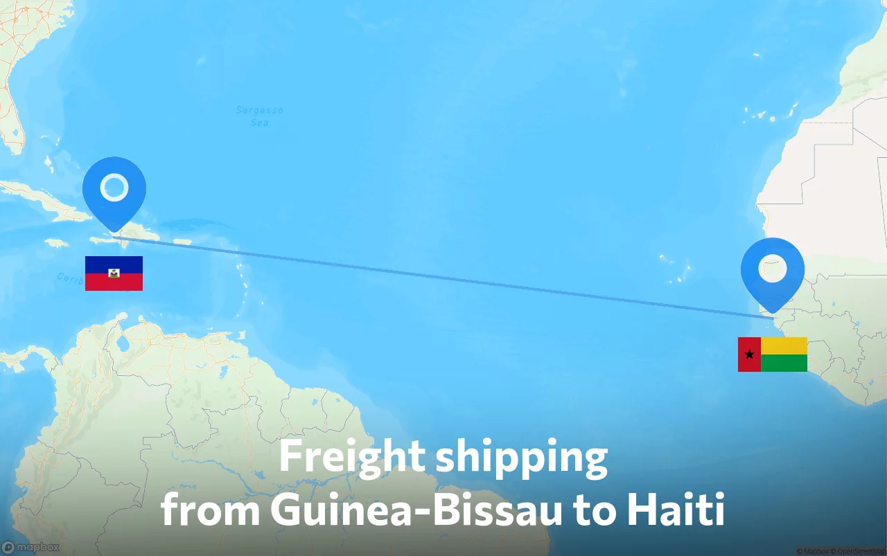 Shipping route from Guinea-Bissau to Haiti