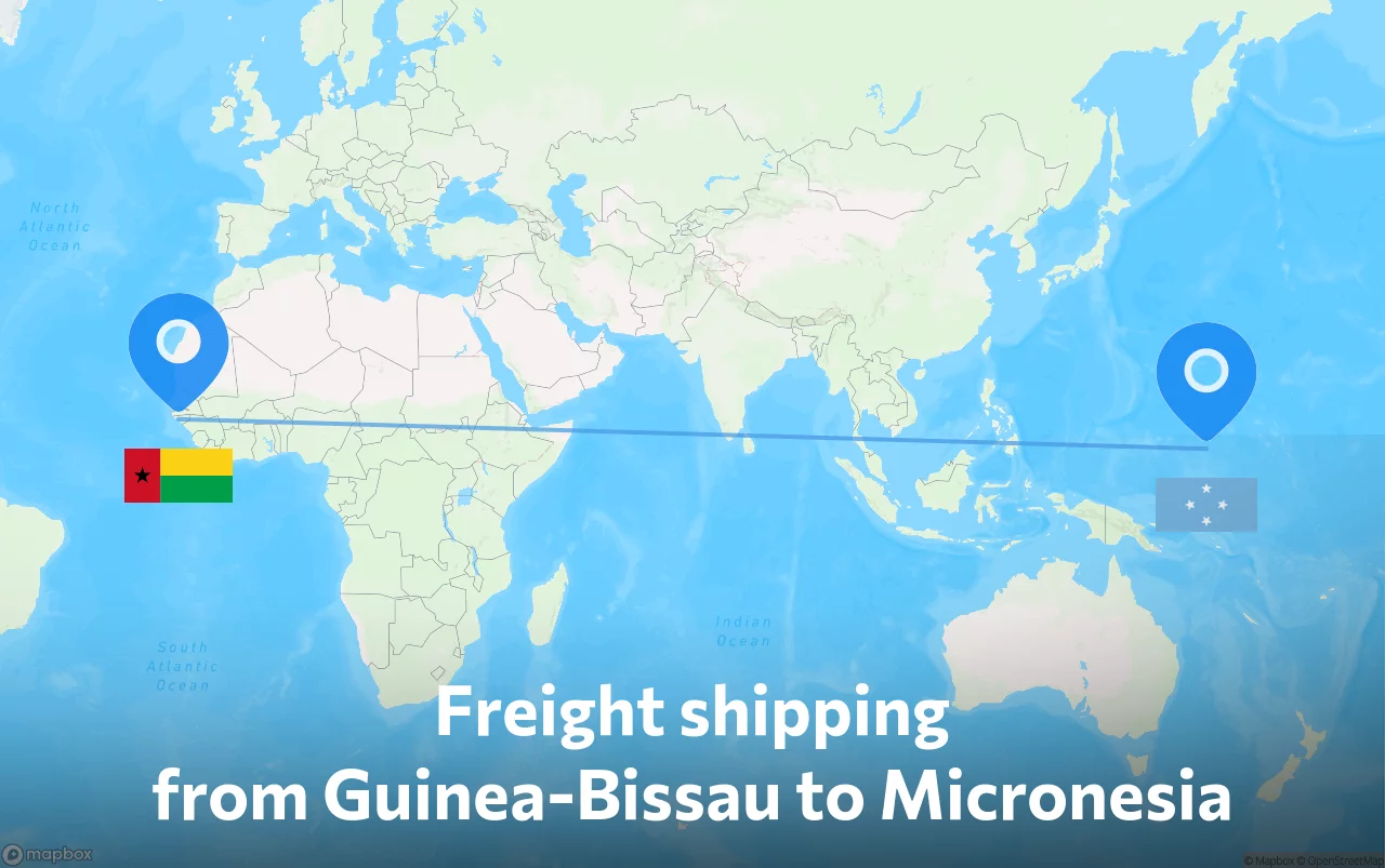 Shipping route from Guinea-Bissau to Micronesia