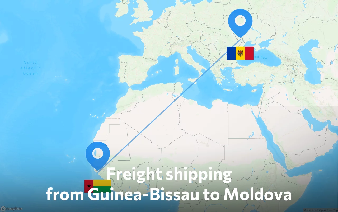 Shipping route from Guinea-Bissau to Moldova