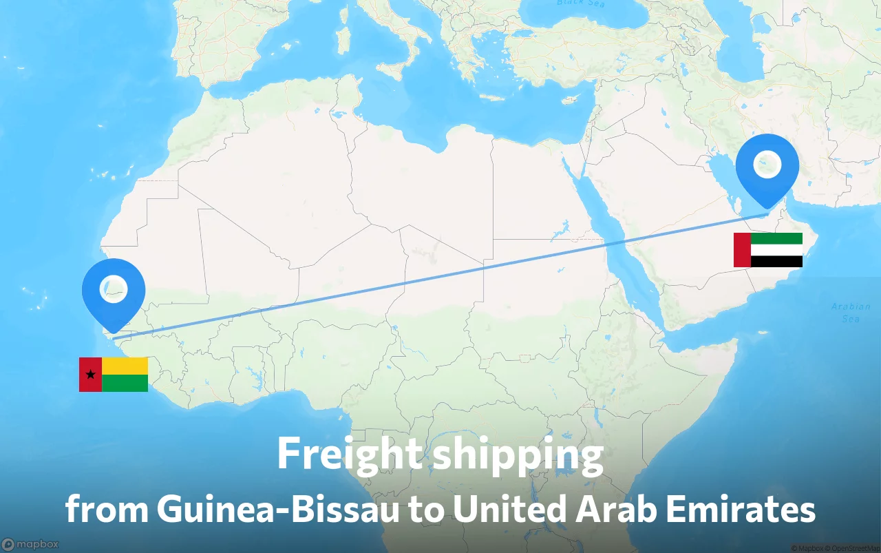 Shipping route from Guinea-Bissau to United Arab Emirates
