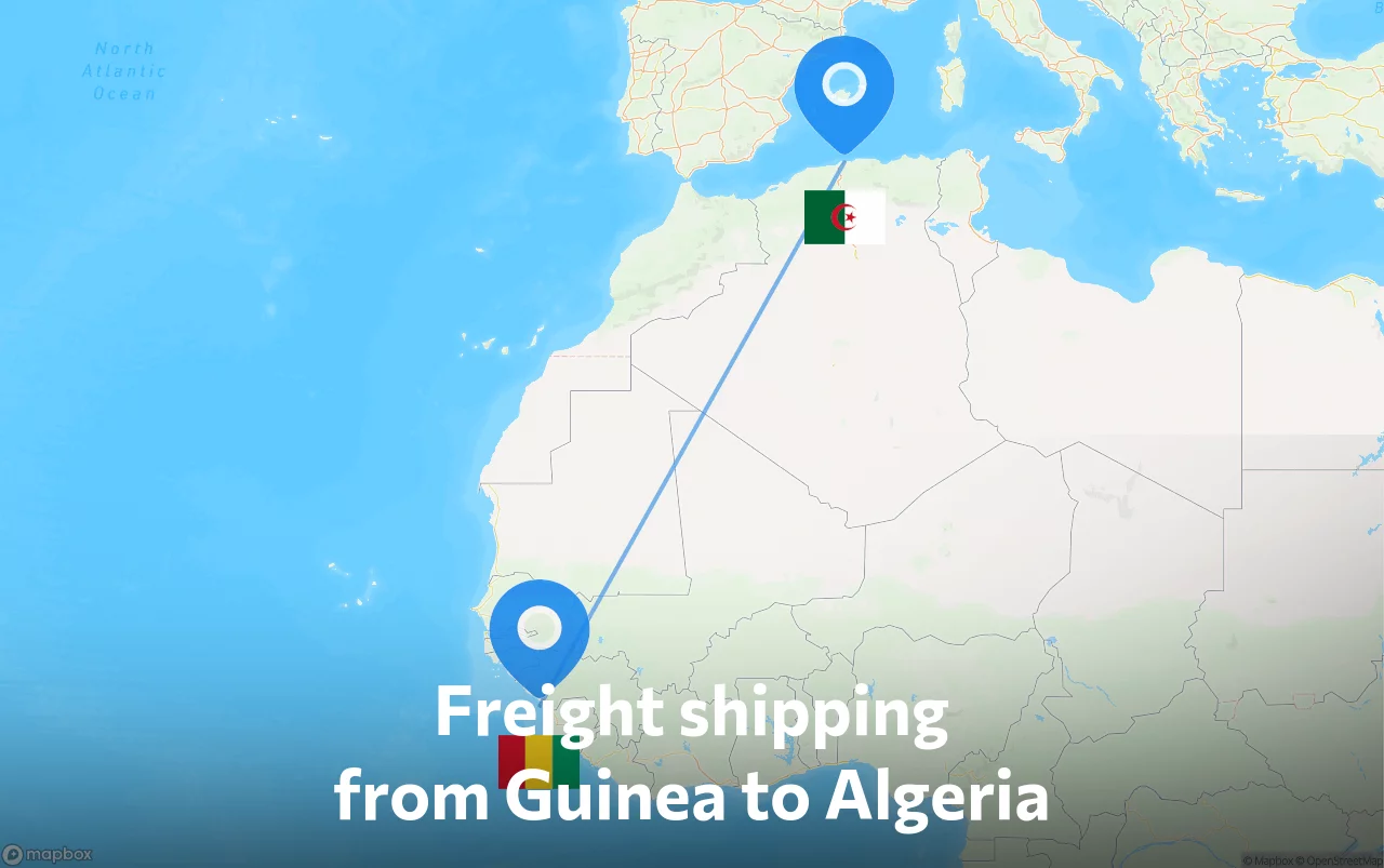 Shipping route from Guinea to Algeria