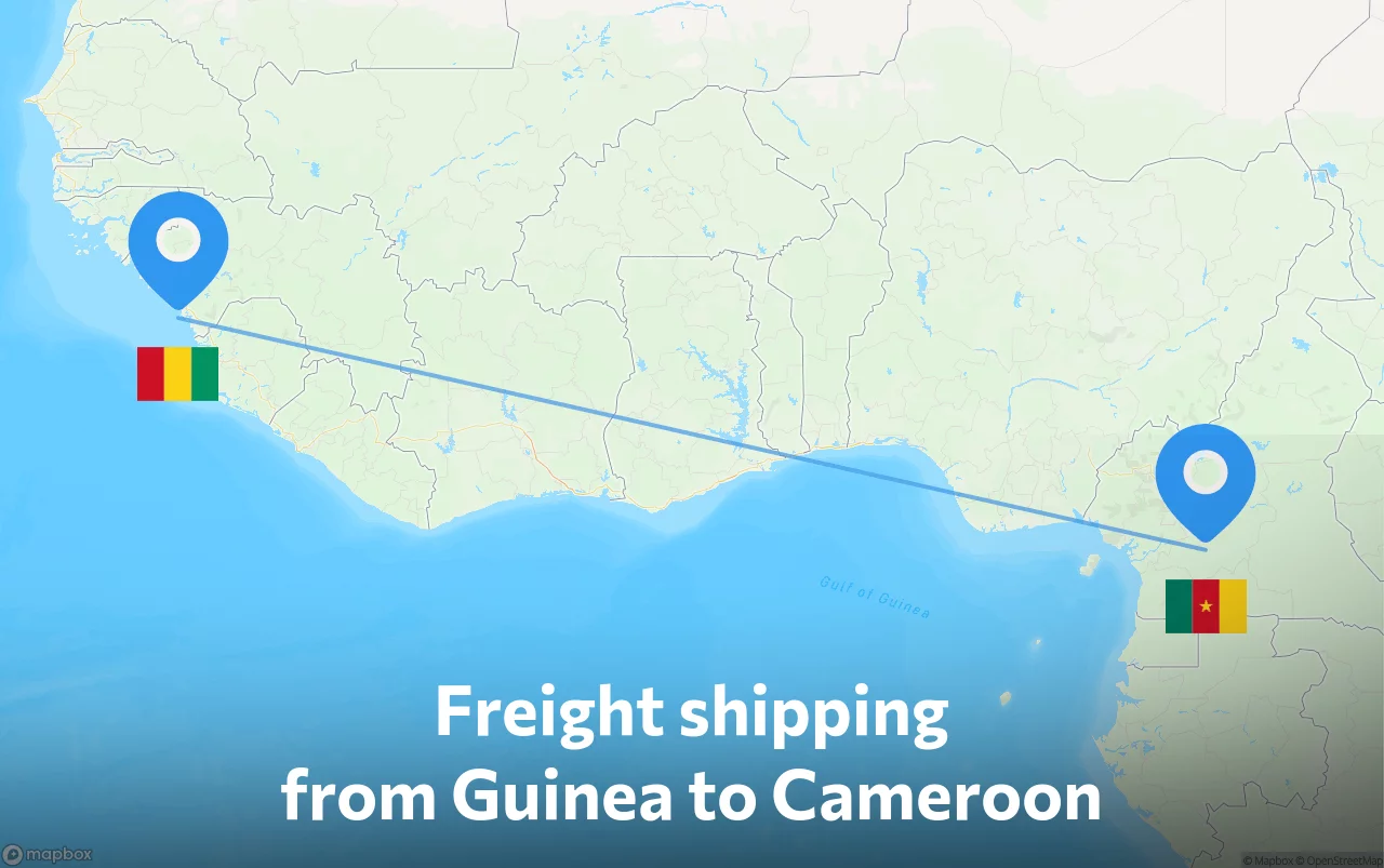 Shipping route from Guinea to Cameroon